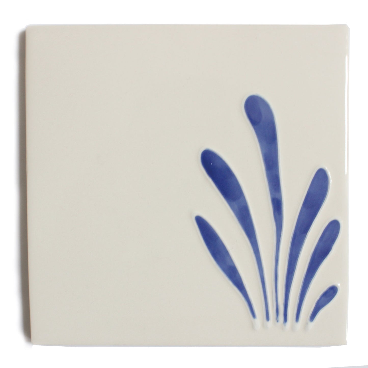 Spray hand painted tiles in Blue