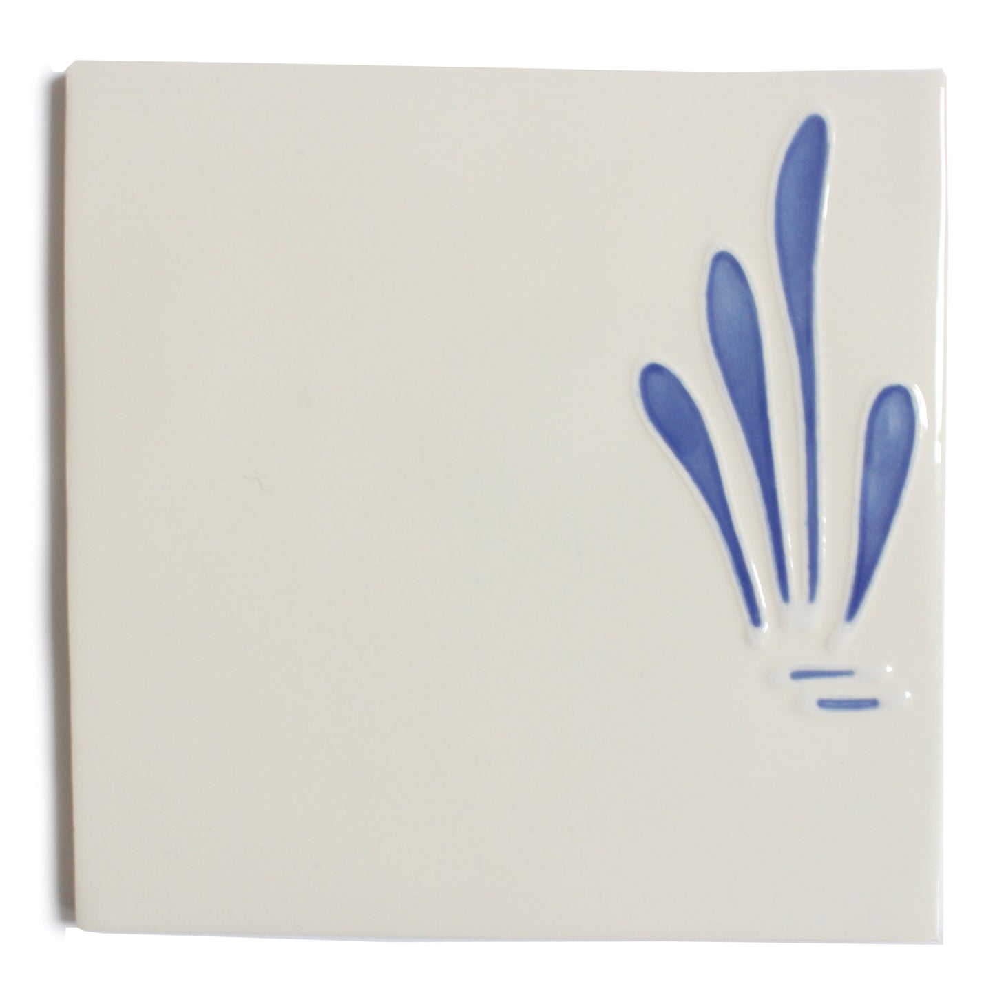 Spray hand painted tiles in Blue