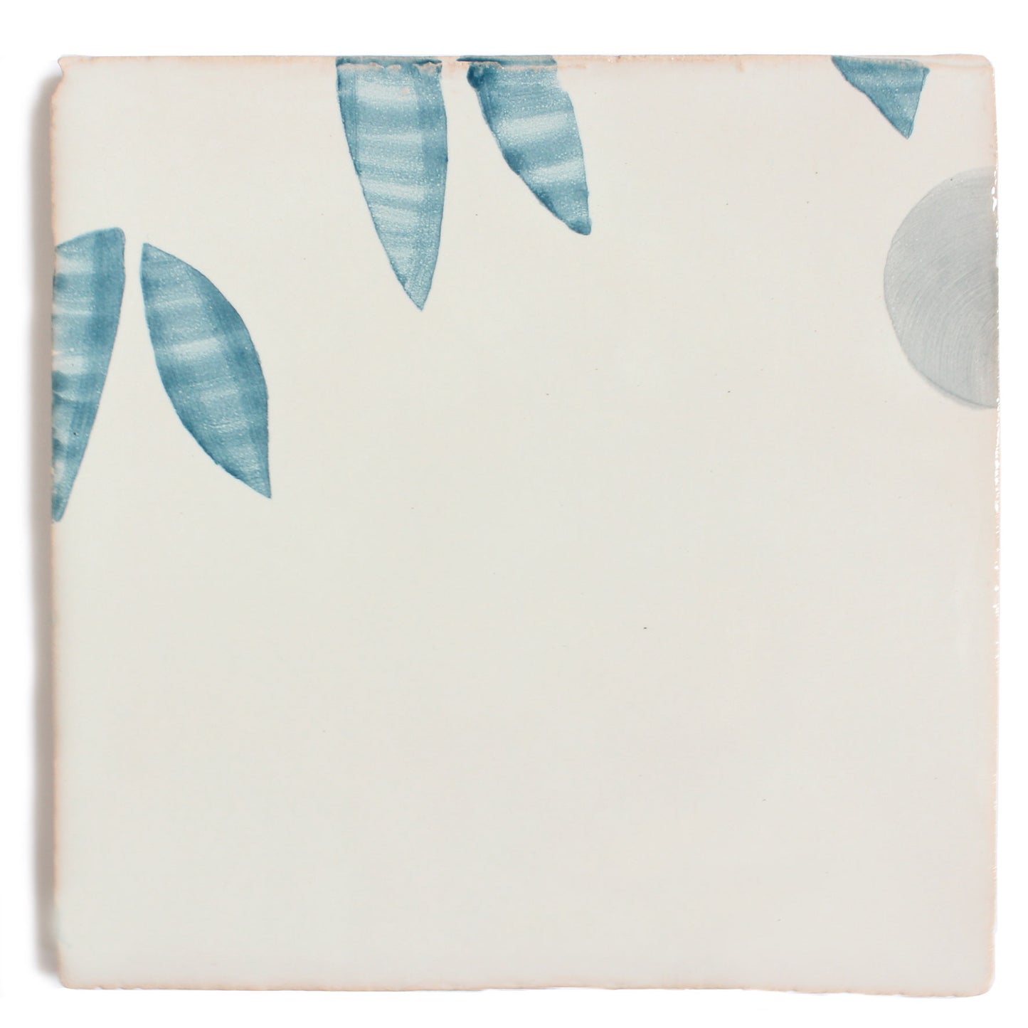 Cherry hand painted tiles in Blue Stone