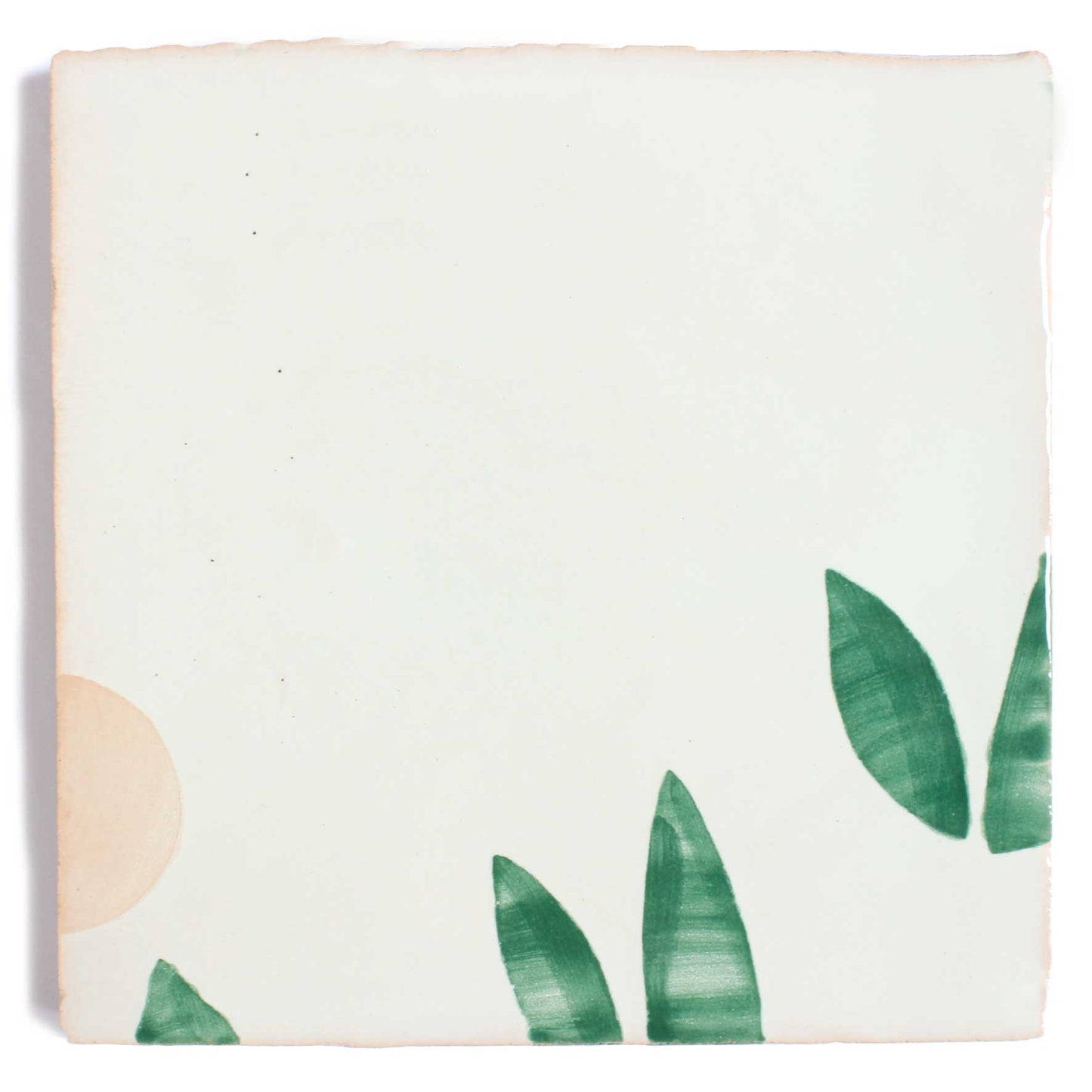 Cherry hand painted tiles in Pink & Green