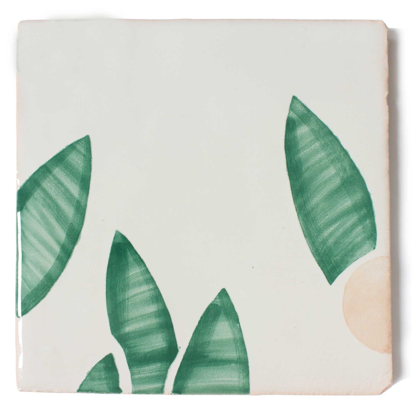 Cherry hand painted tiles in Pink & Green