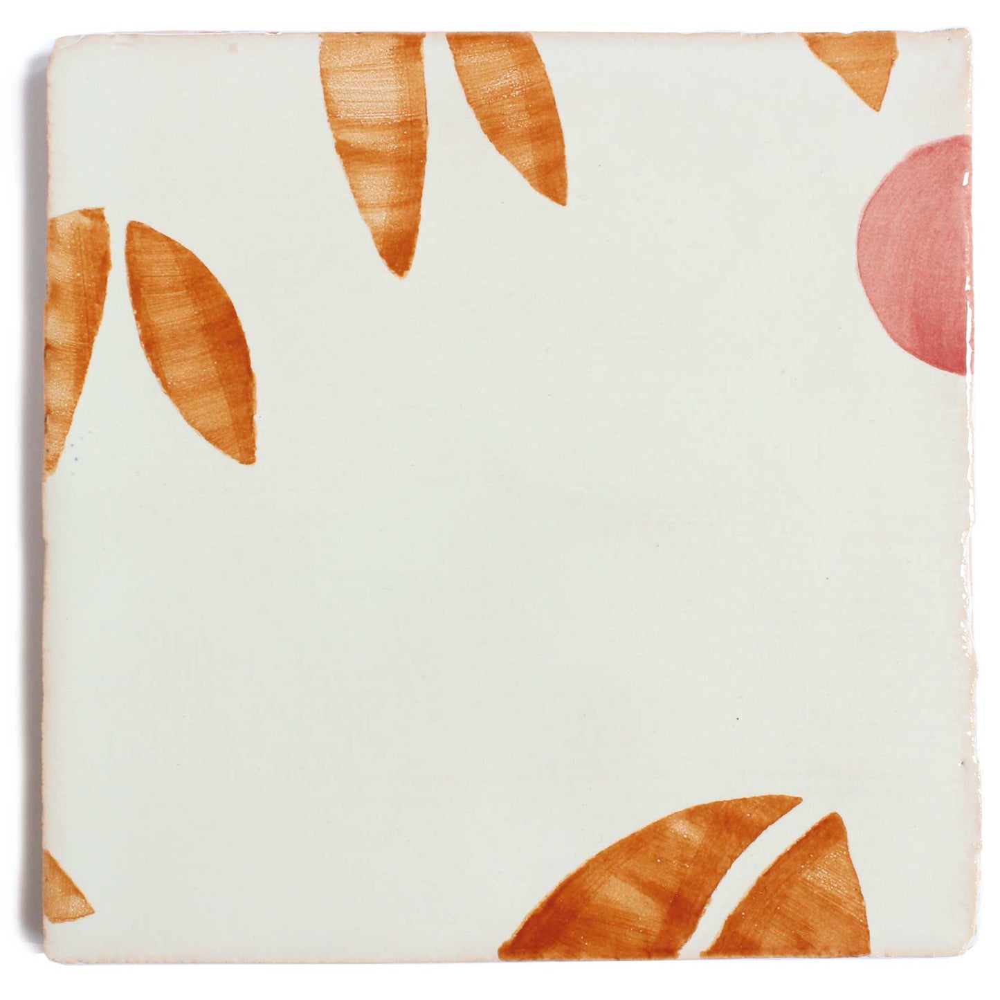 Cherry hand painted tiles in Rust & Rose