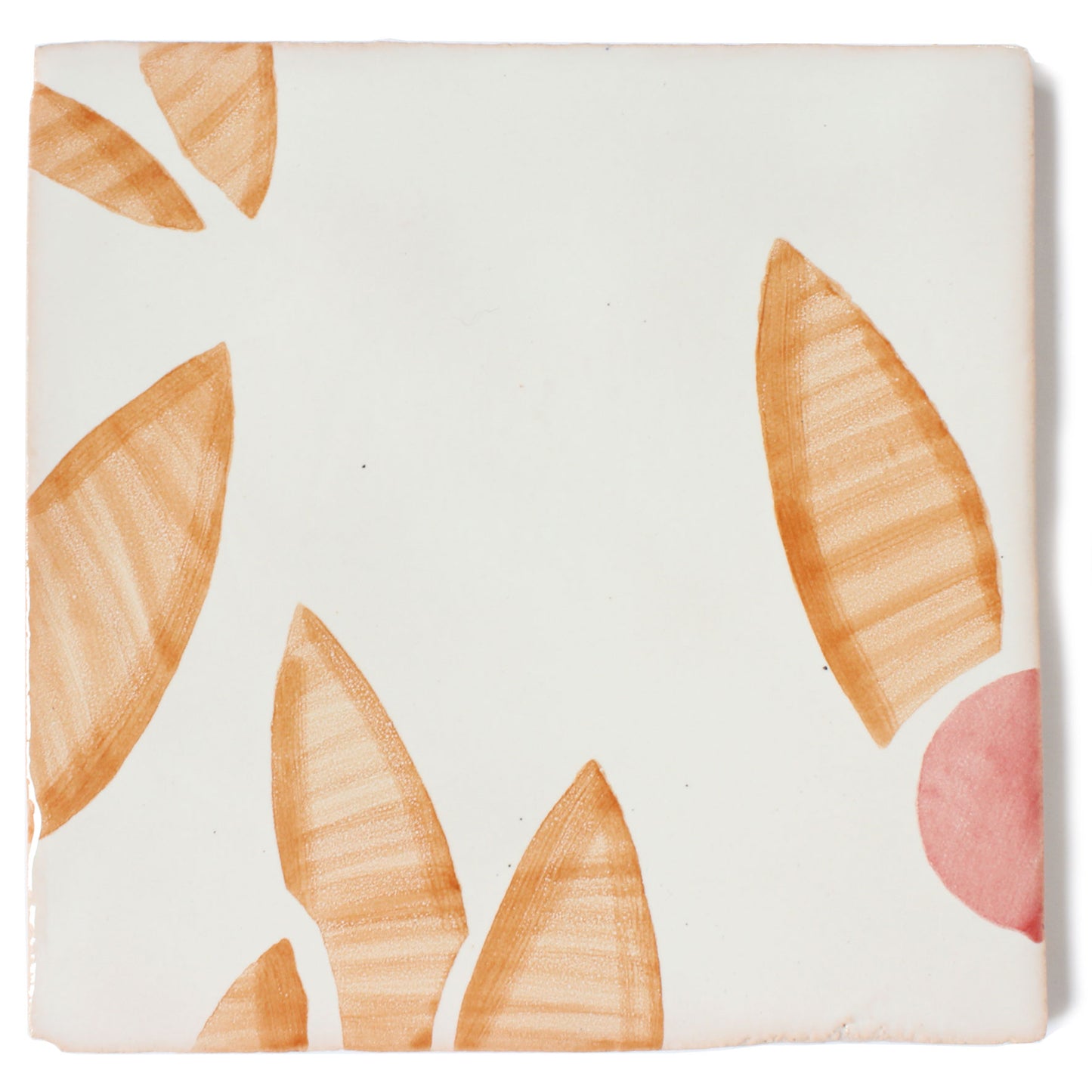 Cherry hand painted tiles in Rust & Rose