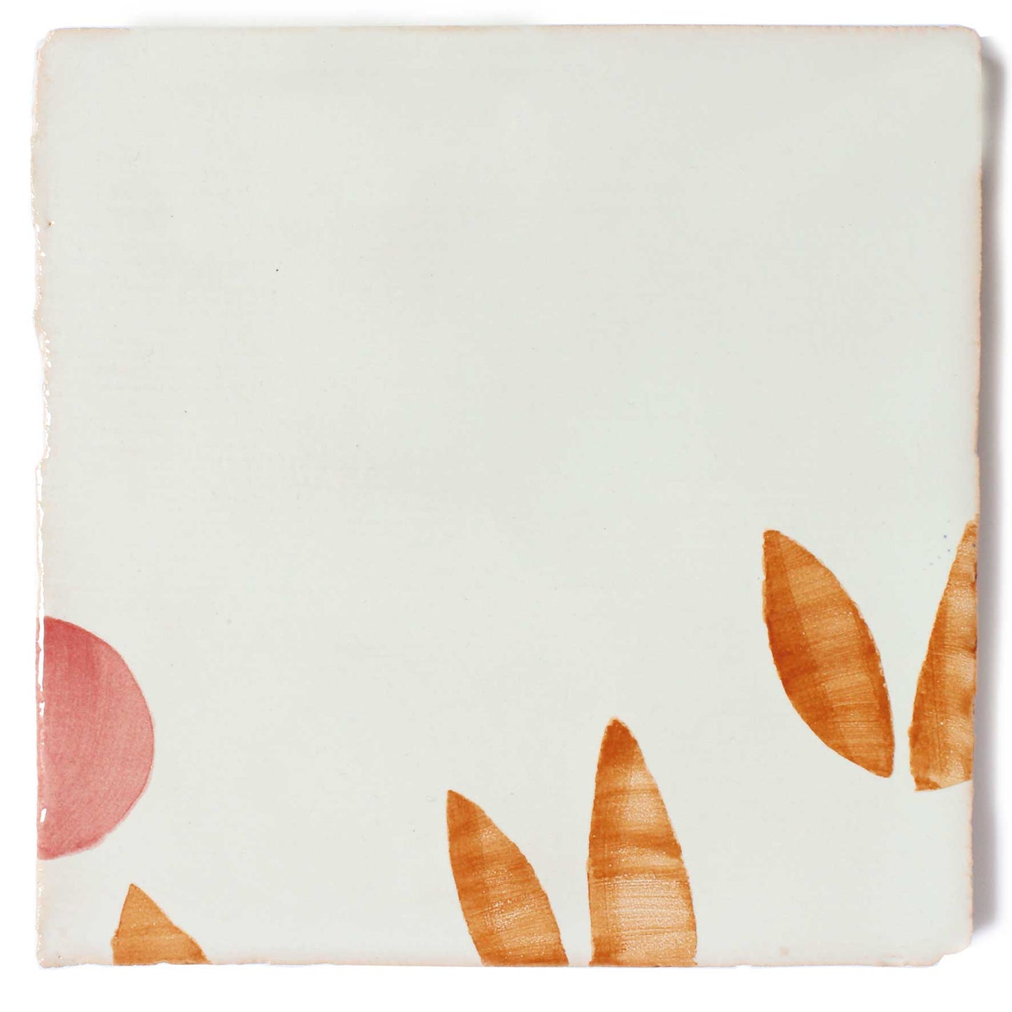 Cherry hand painted tiles in Rust & Rose