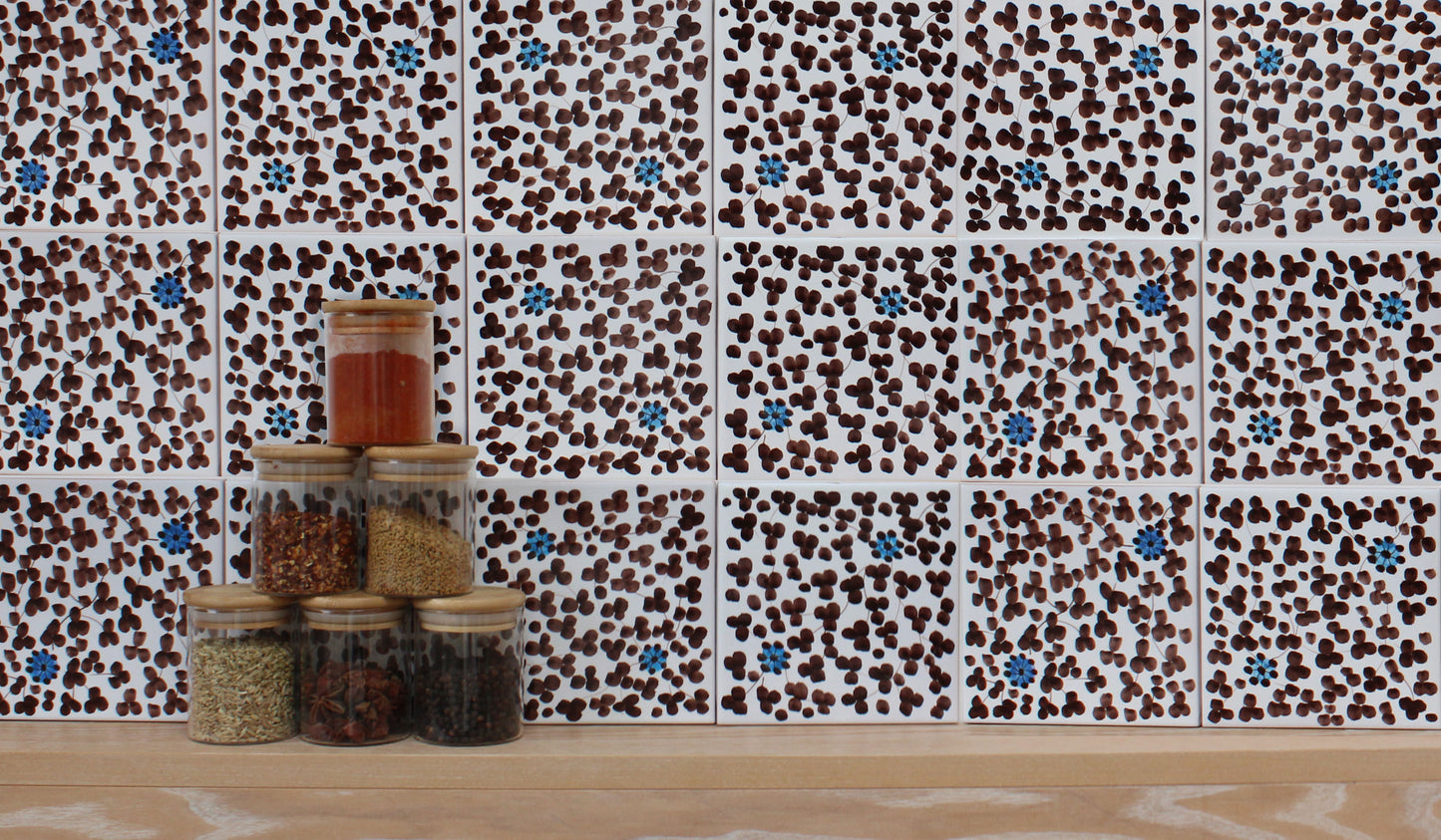 Hand painted Arabesque tiles