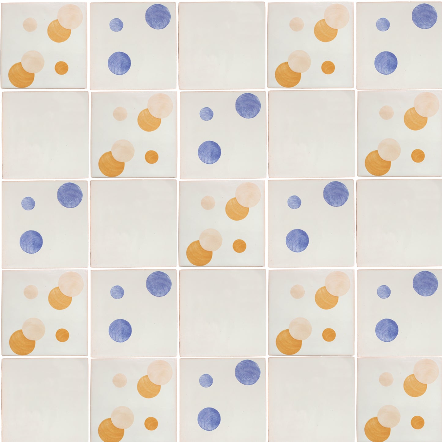 Hand painted Domino pattern tiles