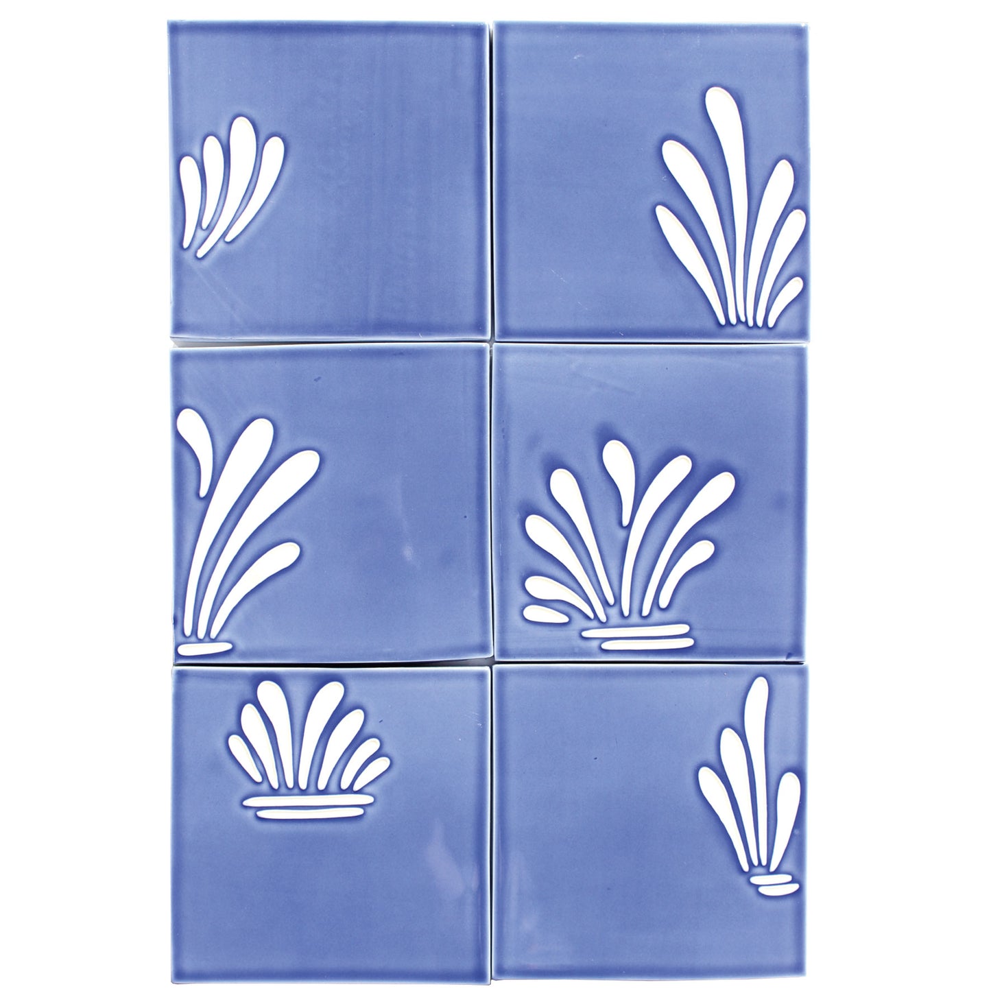 Spray hand painted tiles in Ocean