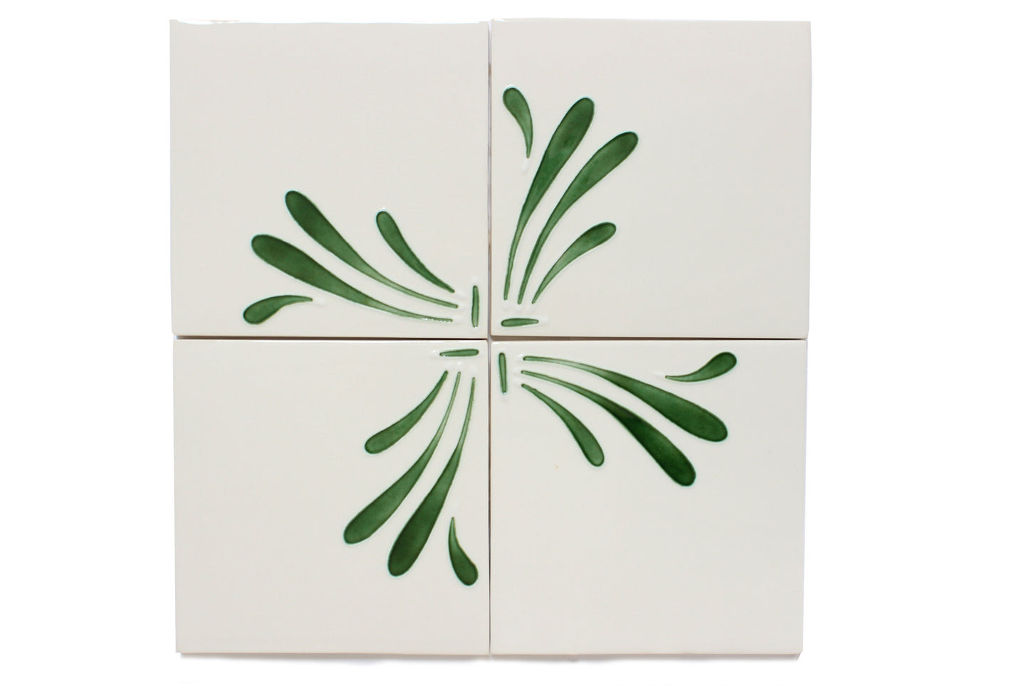 Spray hand painted tiles in Pine