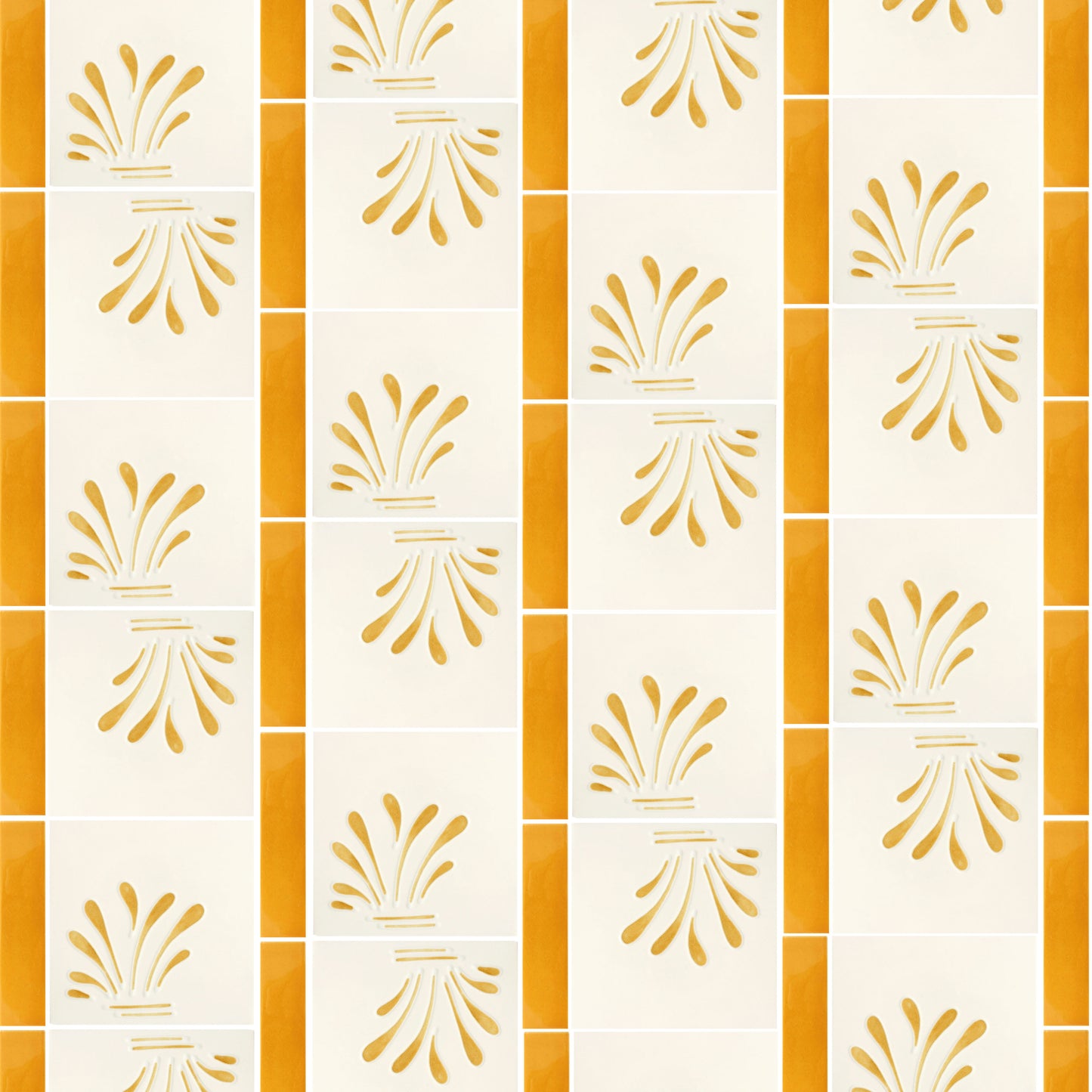 Spray hand painted tiles in Honey