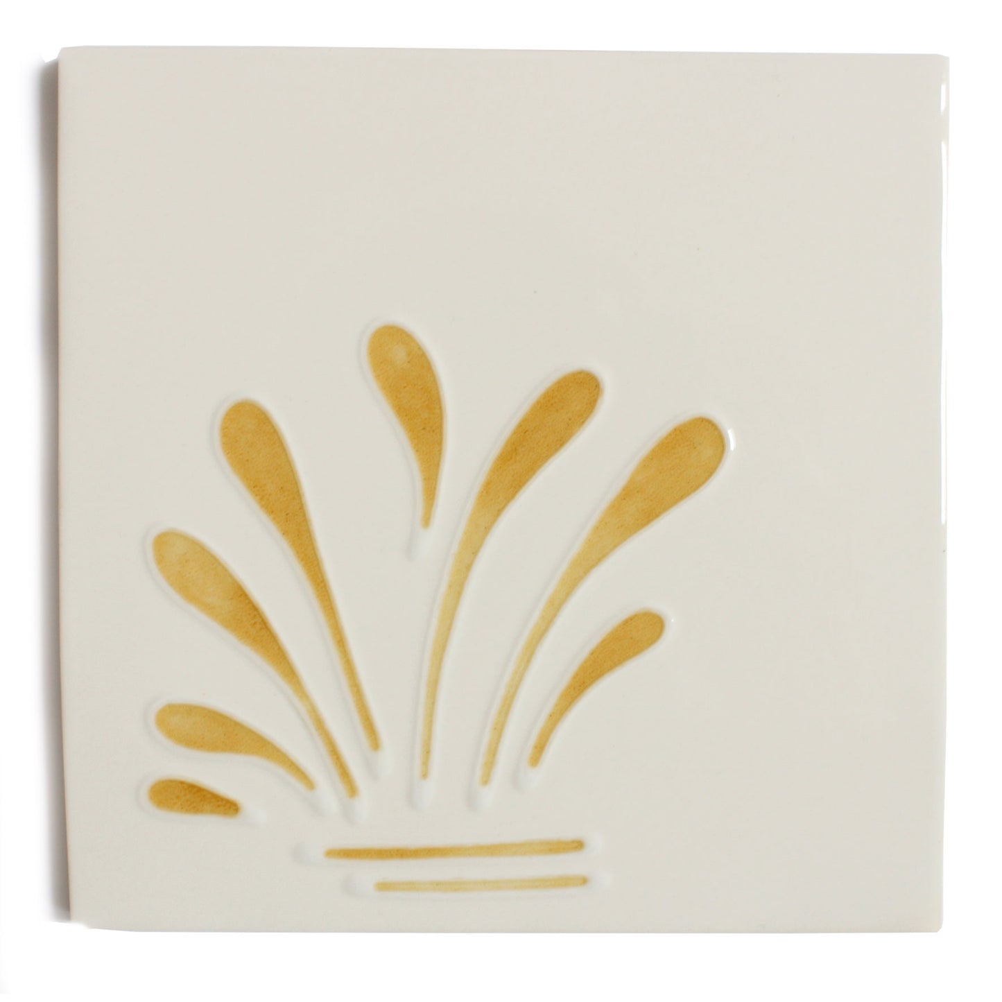 Spray hand painted tiles in Honey