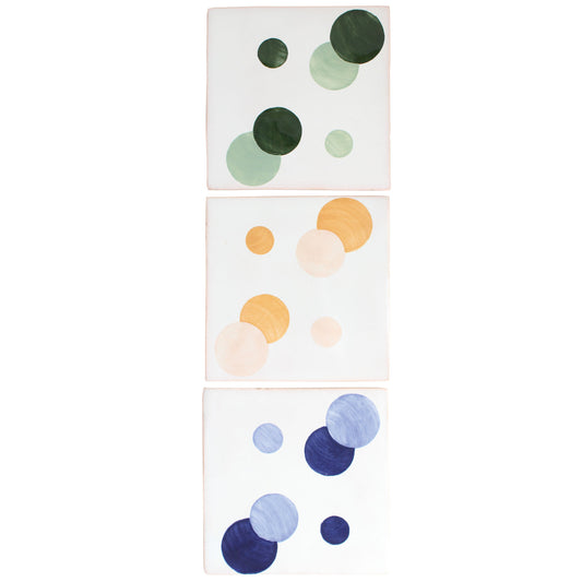 Hand painted Domino pattern tiles