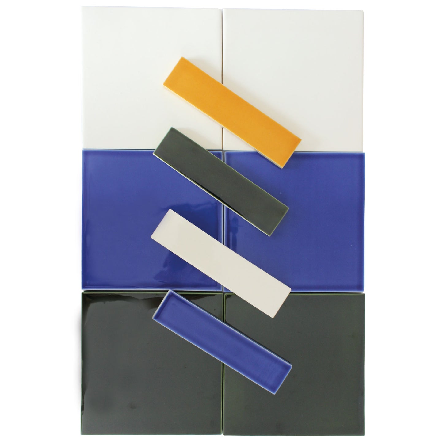 Plain glazed handmade ceramic tiles