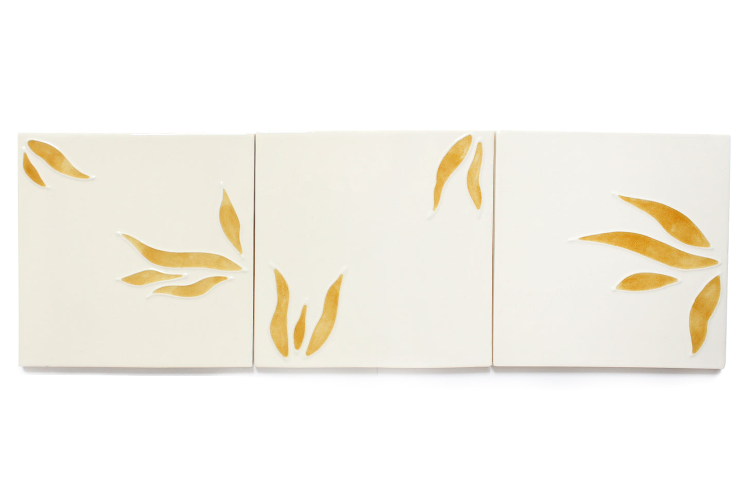 Pomegranate hand painted tiles in Honey