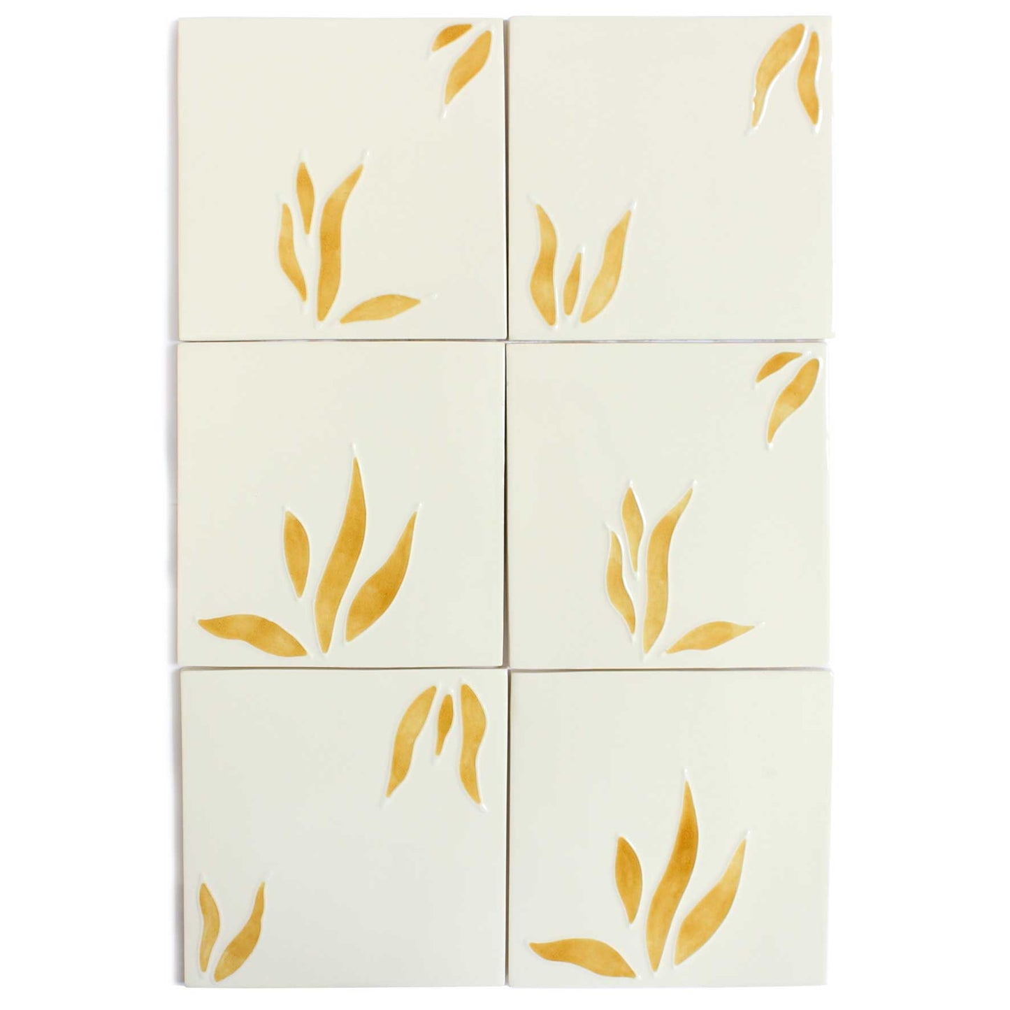 Pomegranate hand painted tiles in Honey