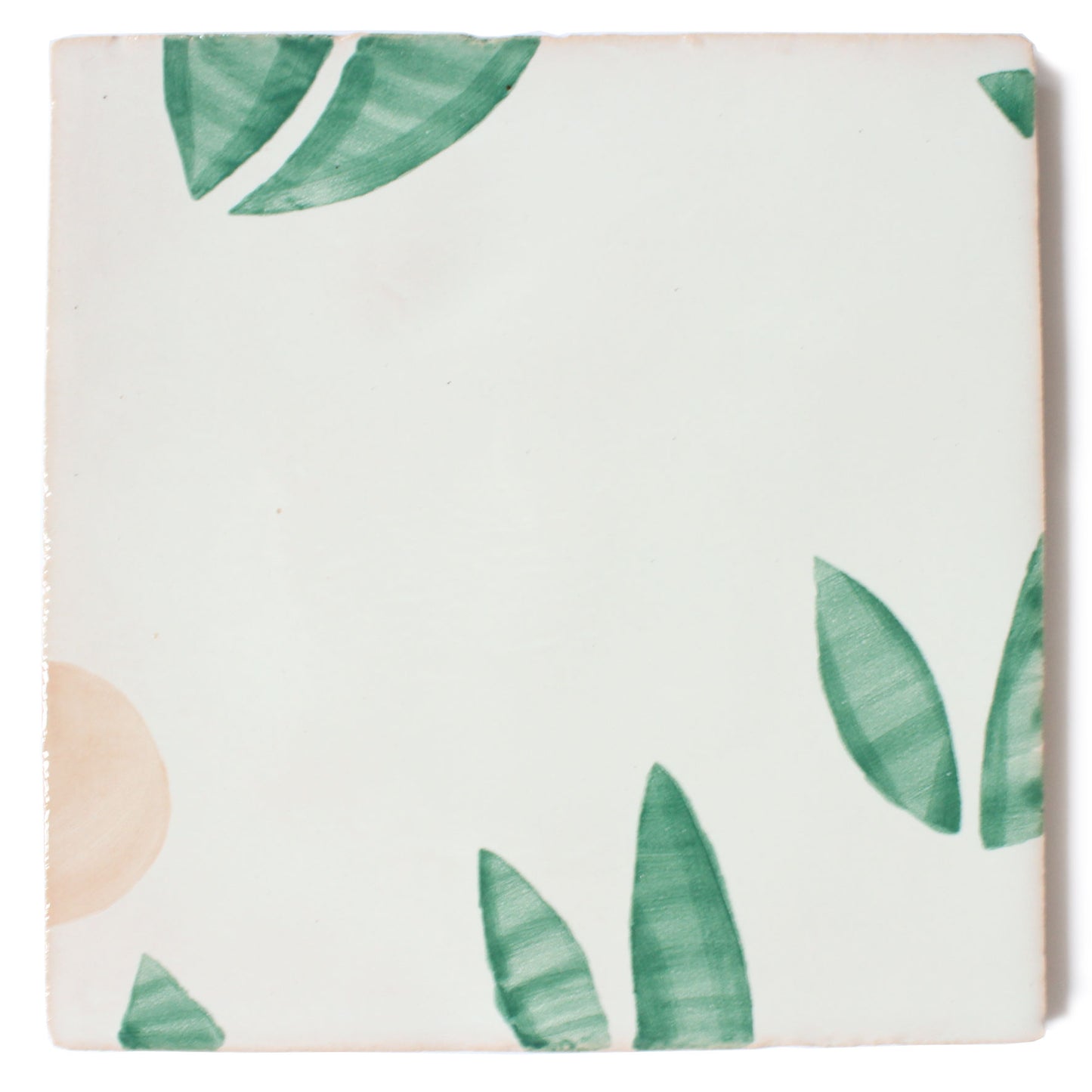 Cherry hand painted tiles in Pink & Green