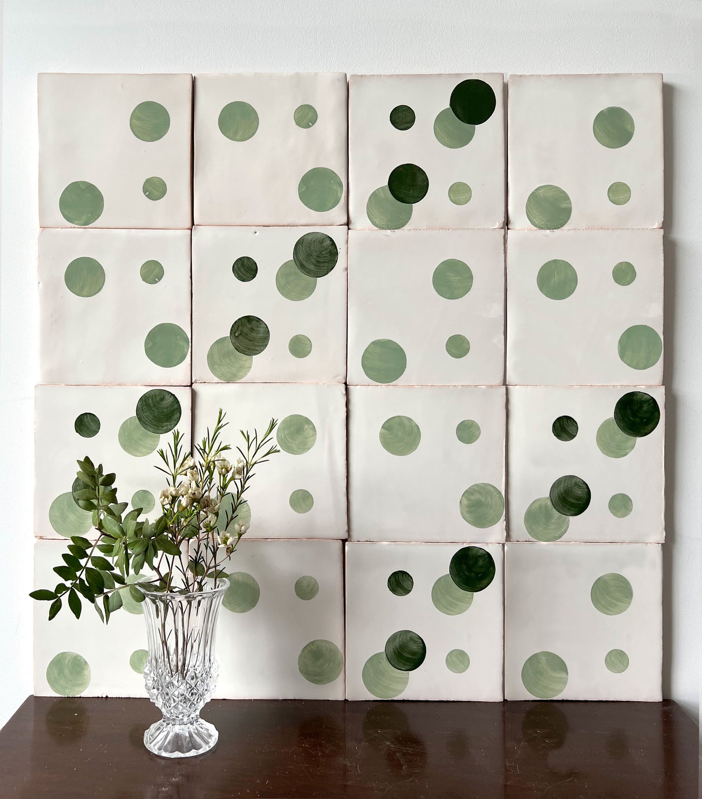 Hand painted Domino pattern tiles