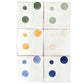 Spot tiles by Feild. Sage Green, Rich Green, Peach Yellow, Plaster Pink, Violet Blue and Deep Blue