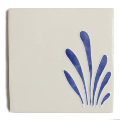 Spray hand painted tiles in Blue