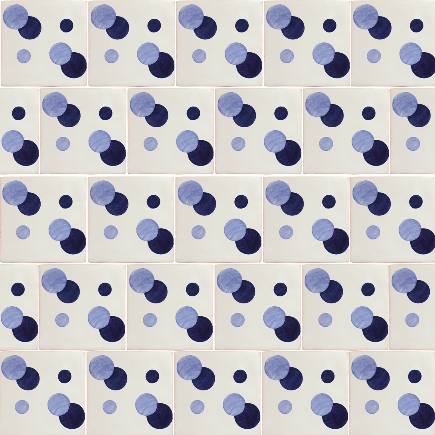 Hand painted Domino pattern tiles