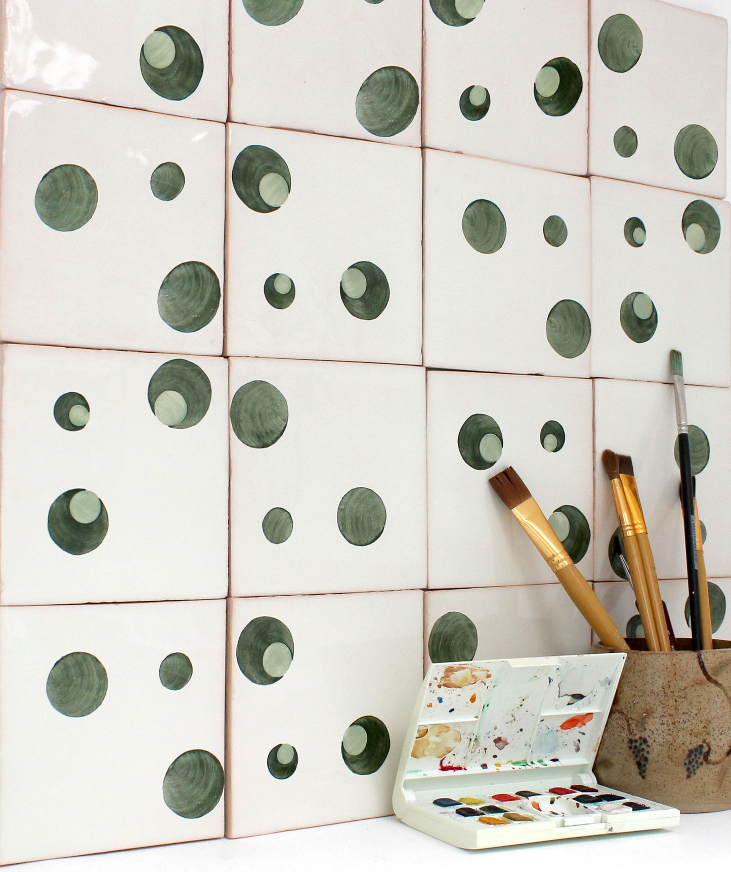 Hand painted Spot pattern tiles