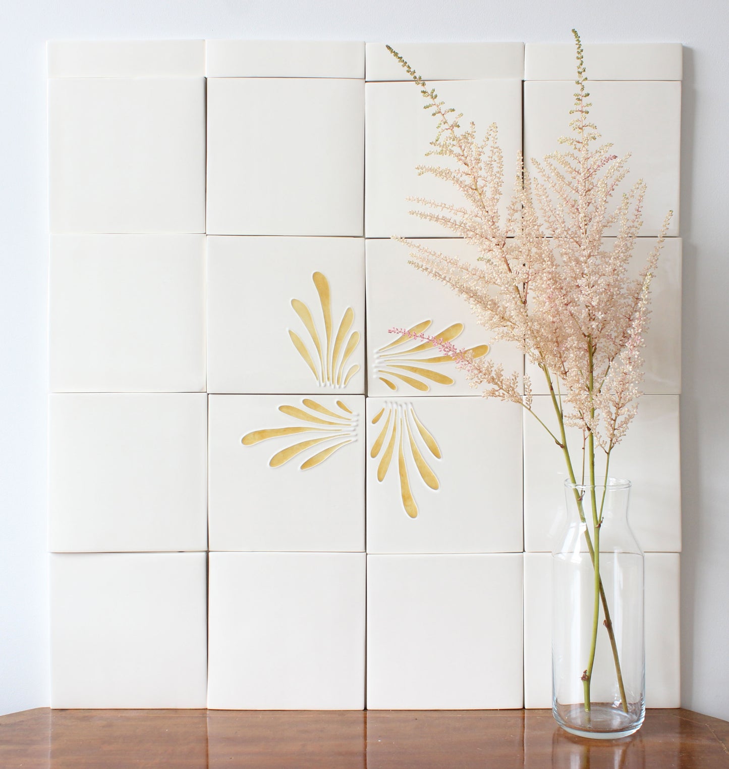 Plain glazed handmade ceramic tiles