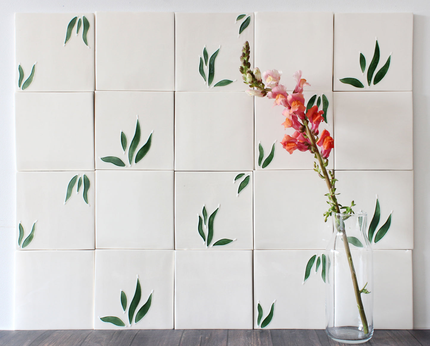 Pomegranate hand painted tiles in Pine