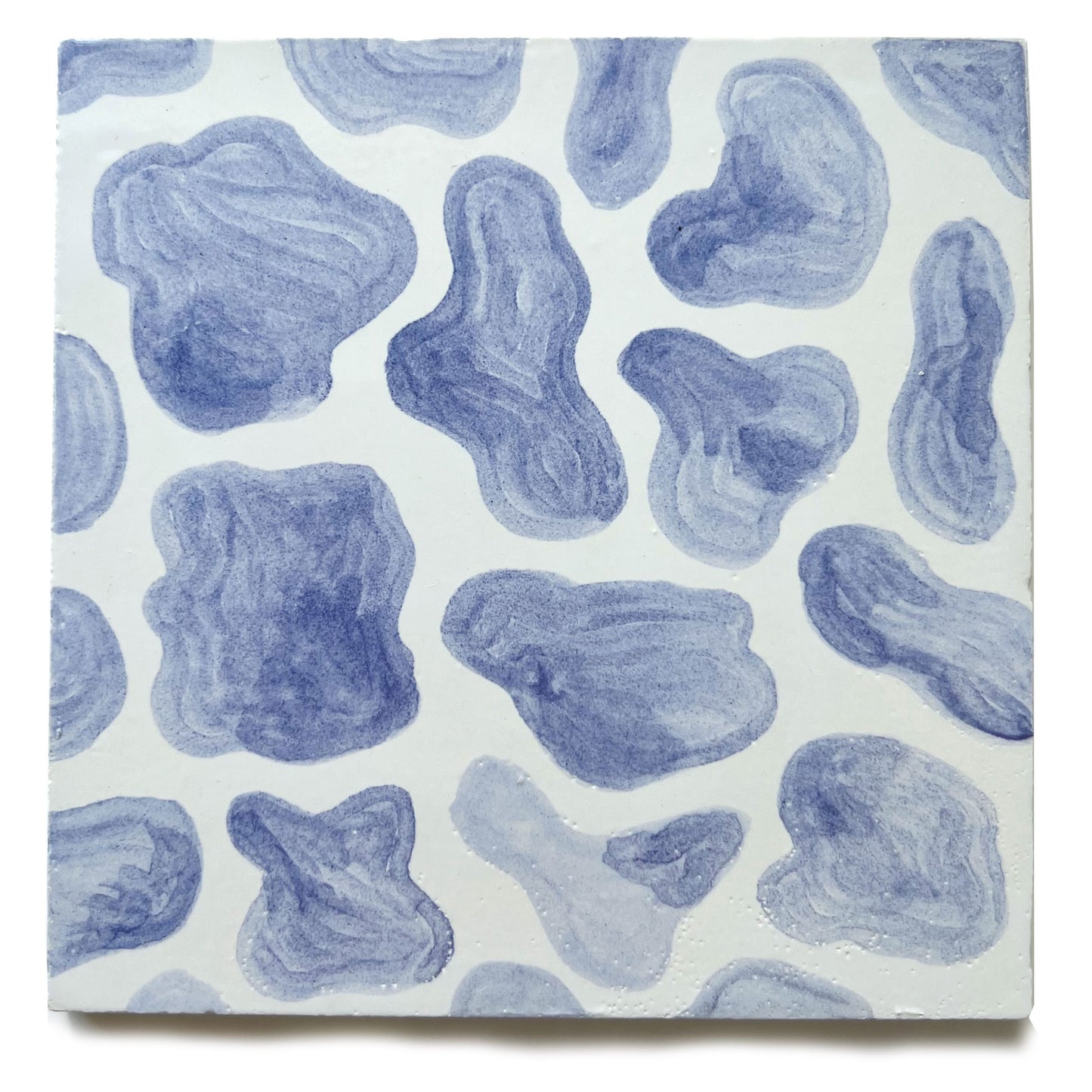 Leopard hand painted tiles in Soft Blue & White