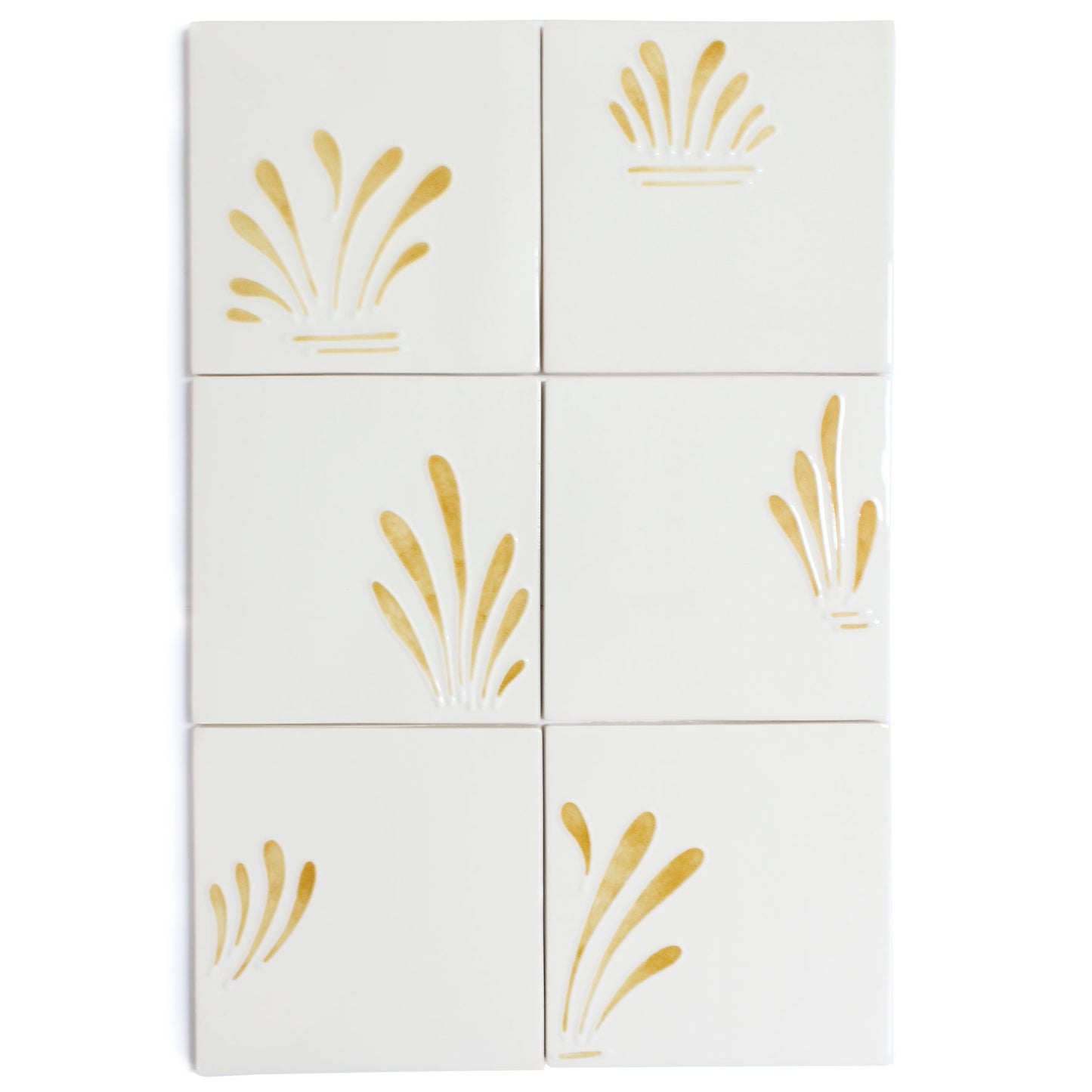 Spray hand painted tiles in Honey