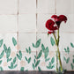 Cherry hand painted tiles in Pink & Green