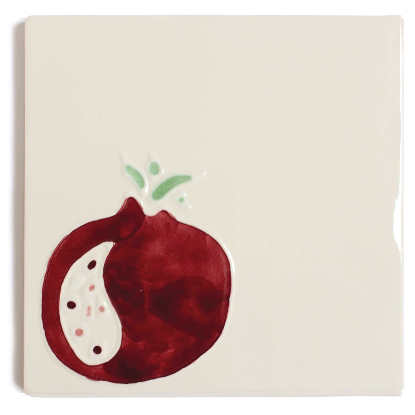 Pomegranate hand painted tiles in Pine