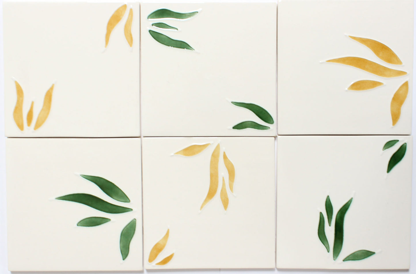 Pomegranate hand painted tiles in Honey